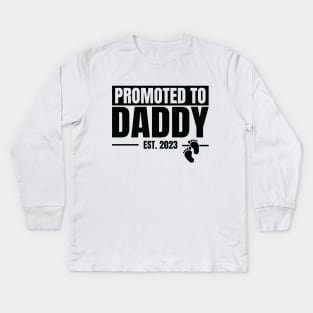 Promoted To Daddy Est 2023 Kids Long Sleeve T-Shirt
